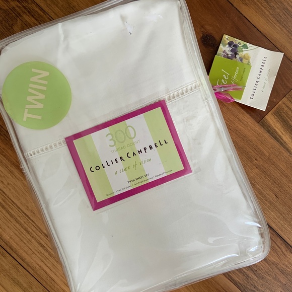 Collier Campbell Ivory Twin Sheet Set 300 TC - Picture 1 of 4